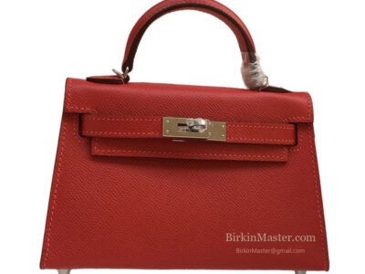-1 Hermès Mini Kelly II 20 Epsom Rouge de Coeur PHW