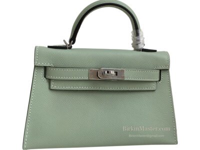 -1 Hermès Mini Kelly II 20 Epsom Vert d'Eau PHW