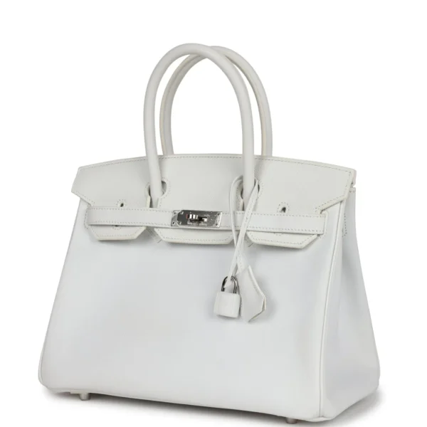 Hermès Birkin 30 White Epsom Palladium Hardware - Image 3