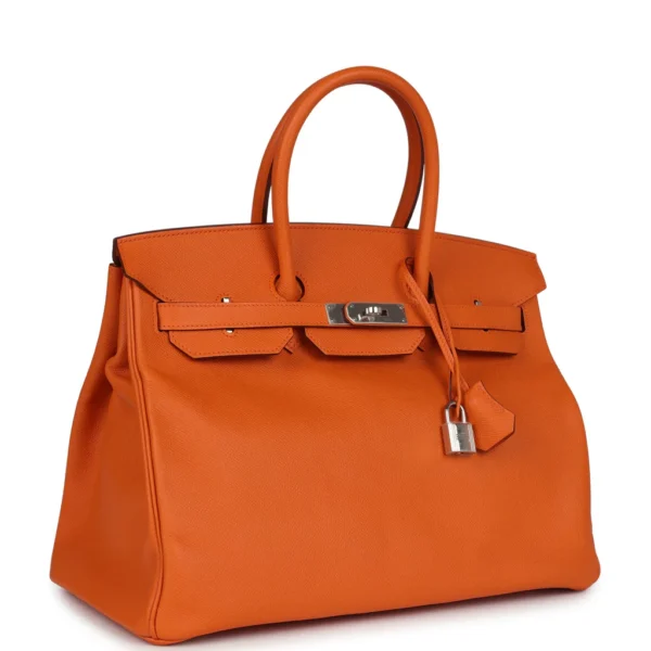 Hermès Birkin 35 Orange Epsom Palladium Hardware - Image 7