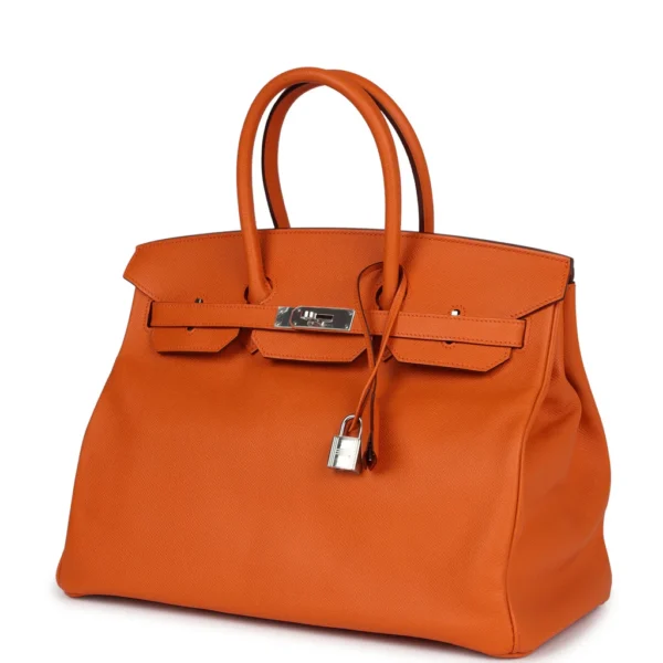 Hermès Birkin 35 Orange Epsom Palladium Hardware - Image 6