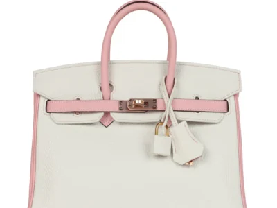 Hermès Special Order (HSS) Birkin 25 White and Rose Sakura Clemence Rose Gold Hardware