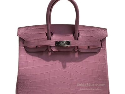 Hermès Birkin 25 Matte Crocodile Rose Dragee PHW