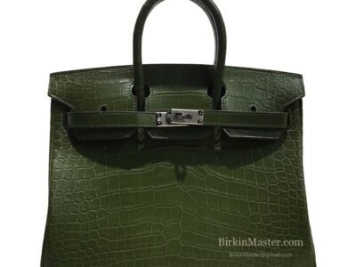Hermès Birkin 25 Matte Crocodile Vert Fonce PHW