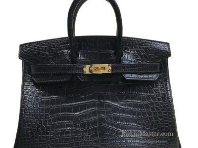 Hermès Birkin 25 Shiny Crocodile Noir GHW