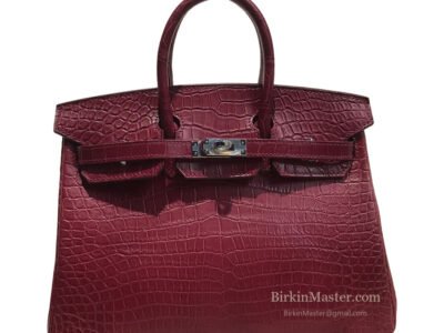 Hermès Birkin 25 Shiny Crocodile Rouge H PHW