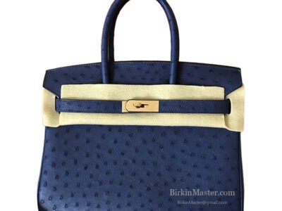 Hermès Birkin 30 Bleu Iris Ostrich GHW