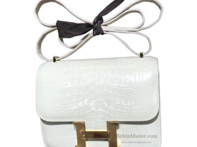 Hermès Constance 18 Blanc Shiny Alligator GHW