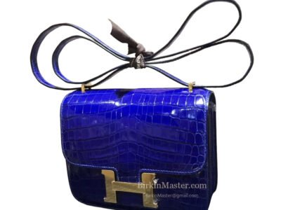 Hermès Constance 18 Bleu Électrique Shiny Alligator GHW