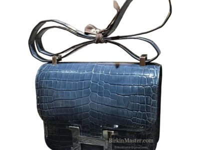 Hermès Constance 18 Bleu Indigo Shiny Alligator PHW