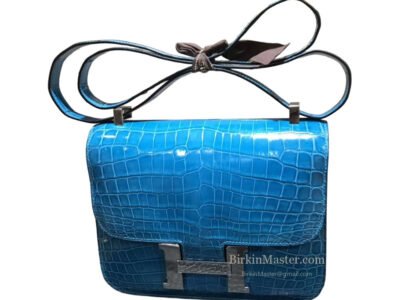 Hermès Constance 18 Bleu Izmir Shiny Alligator PHW