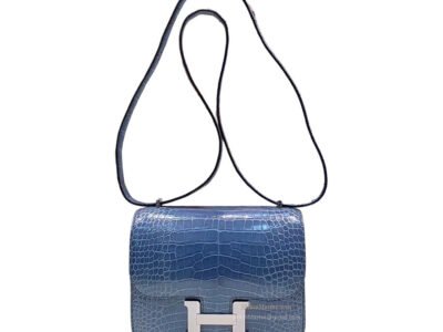 Hermès Constance 18 Bleu Saint-Cyr Shiny Alligator PHW