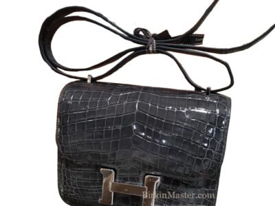 Hermès Constance 18 Graphite Shiny Alligator PHW
