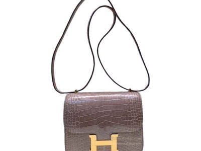Hermès Constance 18 Gris Elephant Shiny Alligator GHW