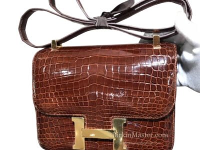 Hermès Constance 18 Havane Shiny Alligator GHW