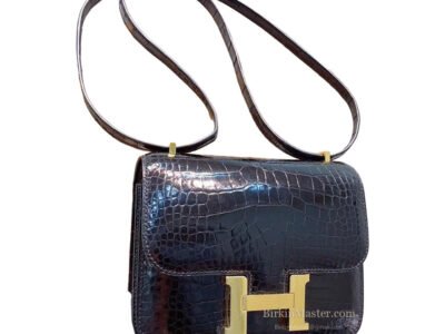 Hermès Constance 18 Noir Shiny Alligator GHW