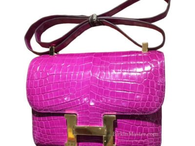 Hermès Constance 18 Rose Scheherazade Shiny Alligator GHW