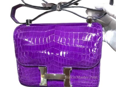 Hermès Constance 18 Violet Shiny Alligator PHW