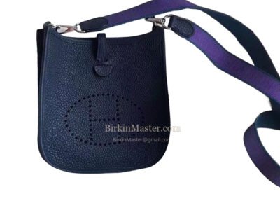 Hermès Evelyne 16 Bleu Nuit Clemence PHW