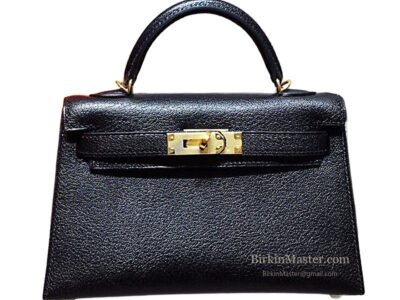 Hermès Kelly 20 Chevre Noir GHW