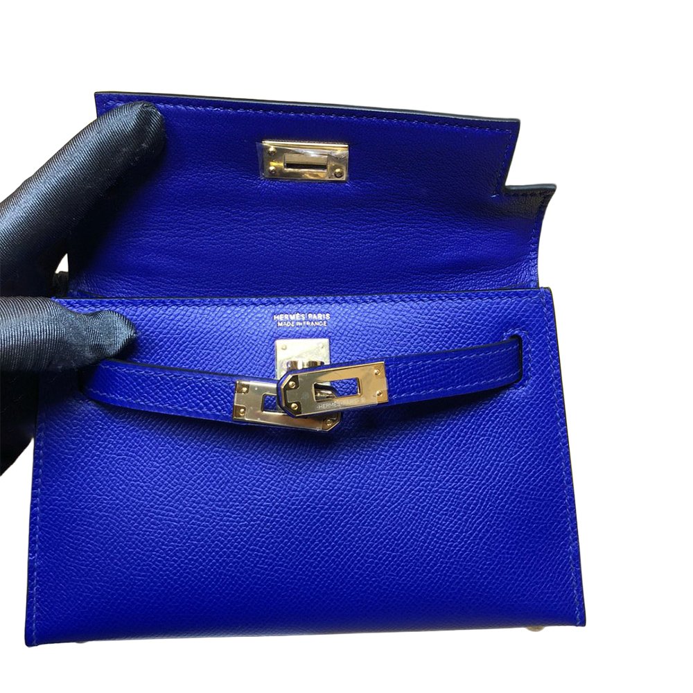Hermès Kelly 20 Epsom Bleu Electrique GHW - Image 6
