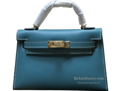 Hermès Kelly 20 Epsom Bleu Jean GHW