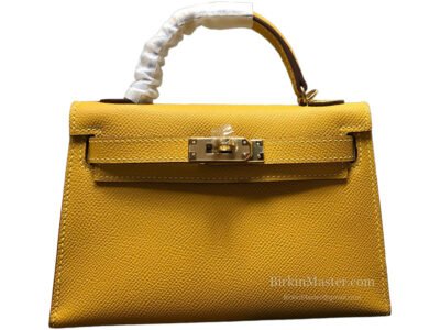 Hermès Kelly 20 Epsom Jaune Ambre GHW
