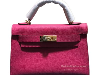 Hermès Kelly 20 Epsom Rose Extreme GHW