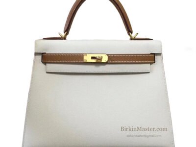 Hermès Kelly 28 Epsom Tricolor (Gris Perle Gold Gold) GHW