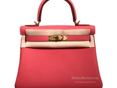 Hermès Kelly 28 Togo Rose Azalée GHW
