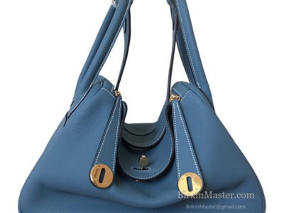 Hermès Lindy 26 Clemence Bleu Agate GHW