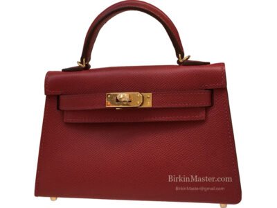 Hermès Mini Kelly II 20 Epsom Rouge Casaque GHW