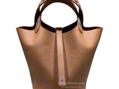 Hermès Picotin 18 Epsom Gold PHW (BlueRed Weave Handle)