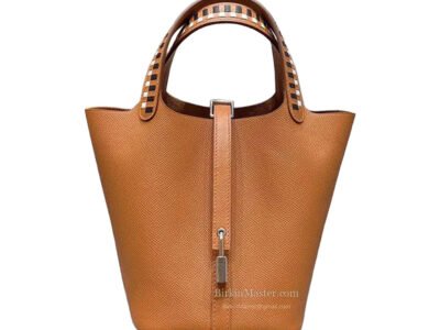 Hermès Picotin 18 Epsom Gold PHW (Weave Handle)