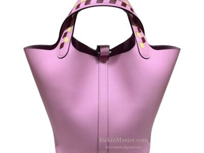 Hermès Picotin 18 Epsom Rose Confetti PHW (YellowBurgundy Weave Handle)